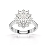 2.12 CT Oval Cut Halo Lab Diamond Ring